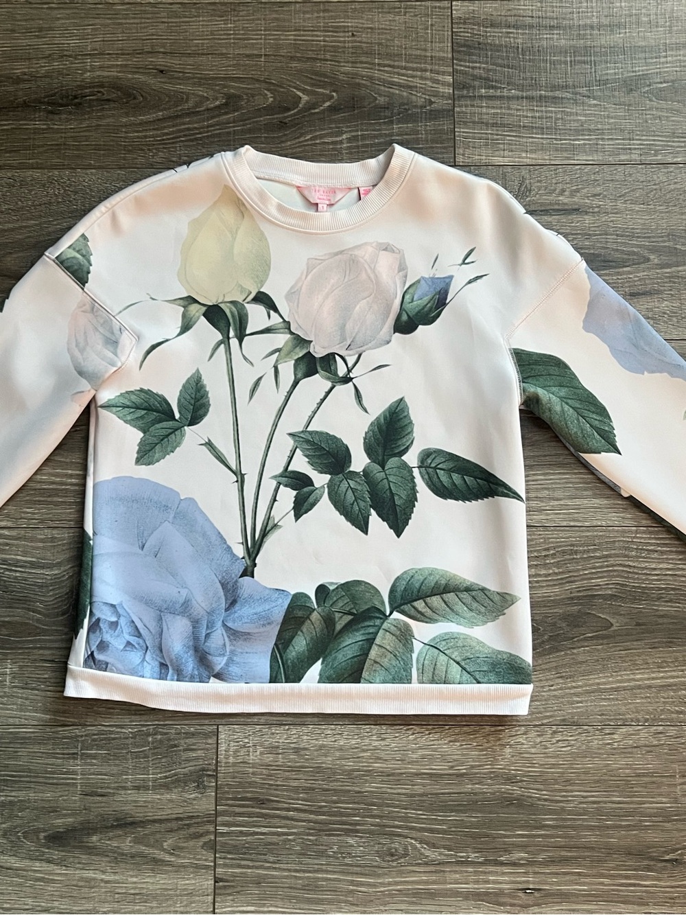 Ted Baker Pink Floral Rose Print Sweatshirt